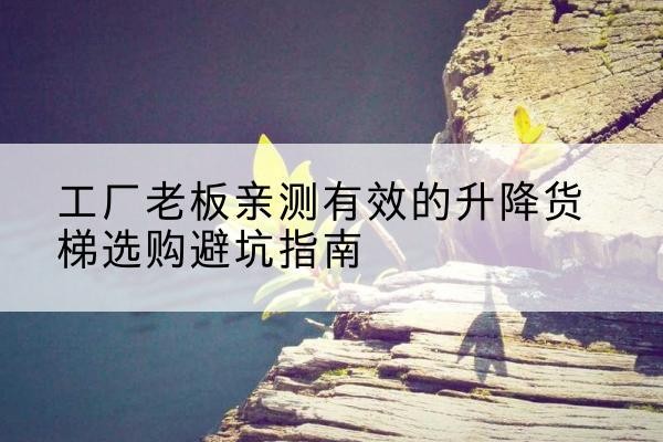 肇庆升降货梯怎么选-工厂老板亲测有效的升降货梯选购避坑指南