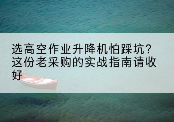 肇庆高空作业升降机厂家推荐-选高空作业升降机怕踩坑？这份老采购的实战指南请收好